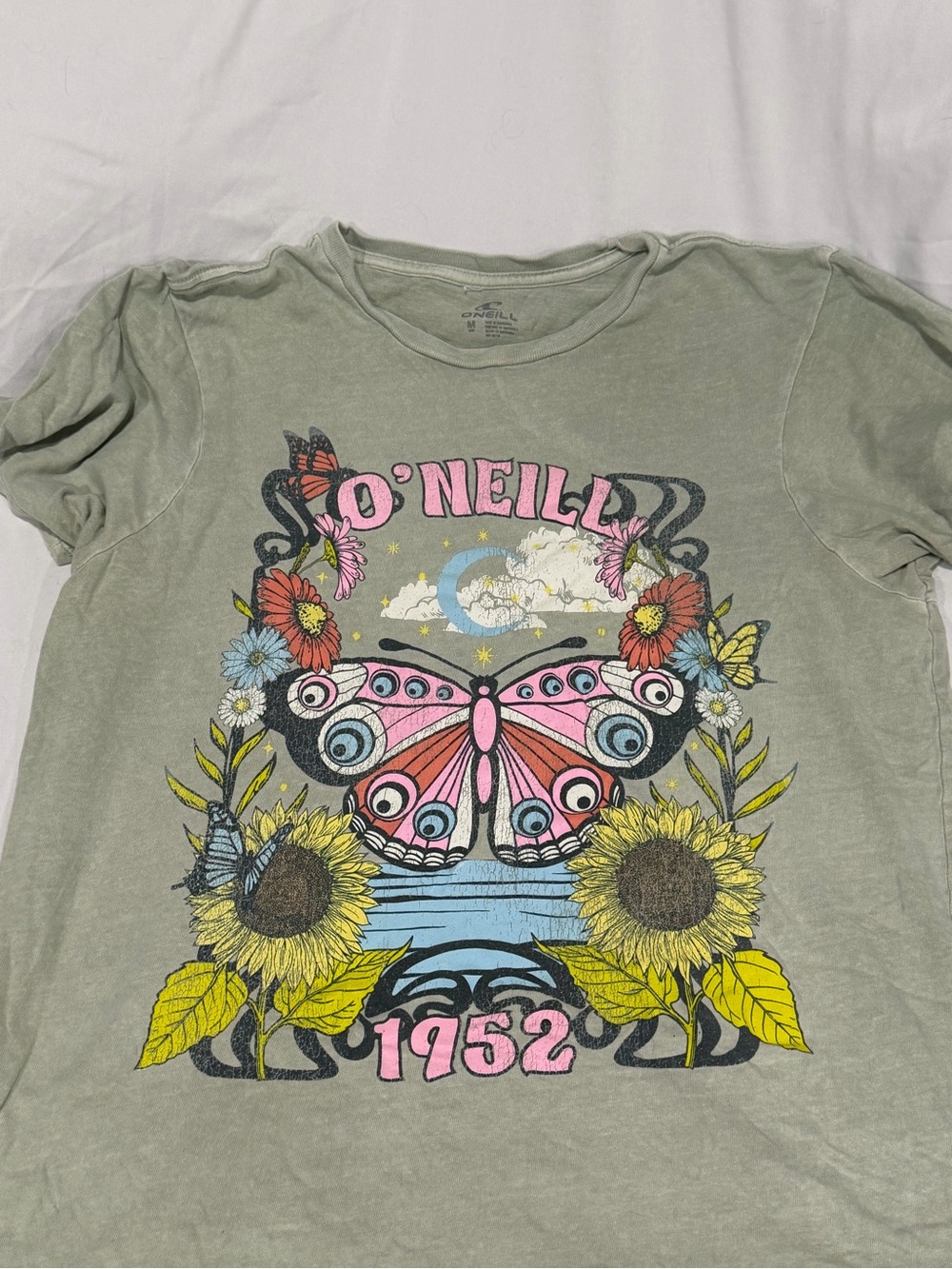 O'Neill Sage Green Oversized Graphic Tee